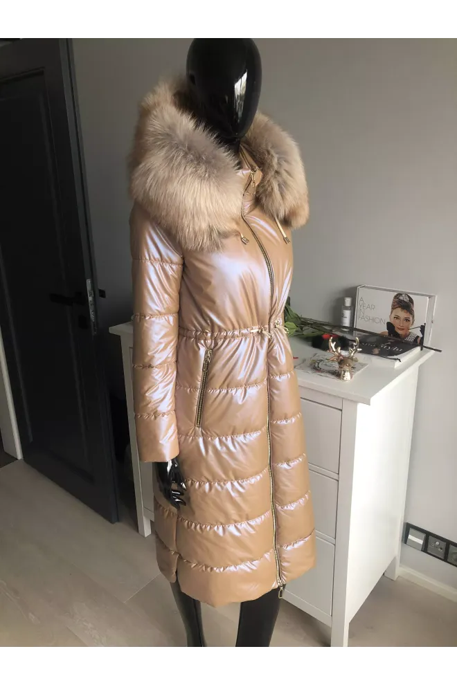 Novy model / PARKA  bunda s odnímatelnou kožešinovou kapucí z lišky