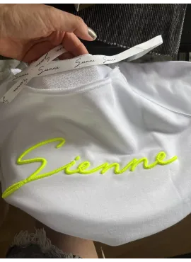 Fashion tepláková mikina s 3D logem Sienne - Neon žlutá